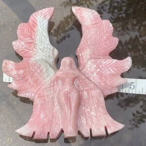 PINK OPAL QUARTZITE HAND CARVED ANGEL